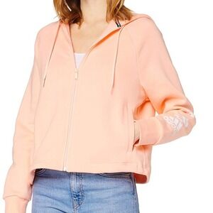 Adidas full zip hoodie coral Sz small